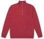 Denham Klassieke Half Zip Trui Rood Heren - Thumbnail 2