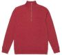 Denham Klassieke Half Zip Trui Rood Heren - Thumbnail 2