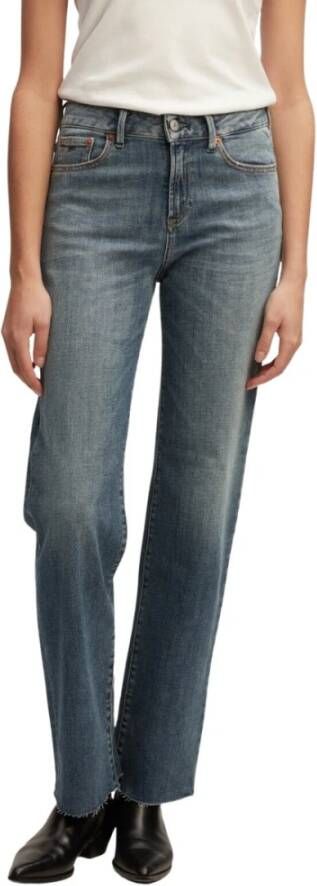 Denham Straight Jeans Blauw Dames