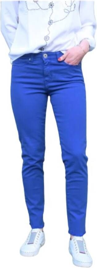 Denim Studio Katy broek met franjezoom Blue Dames