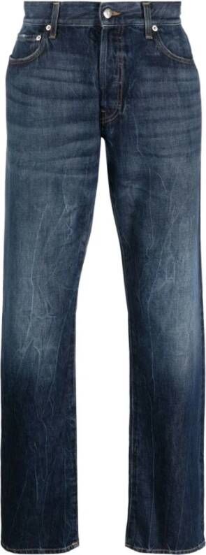 Department Five Blauwe Stonewashed Straight-Leg Jeans Blauw Heren