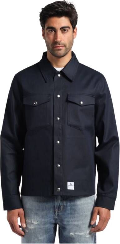 Department Five Stevig katoenen shirtjas Blauw Heren
