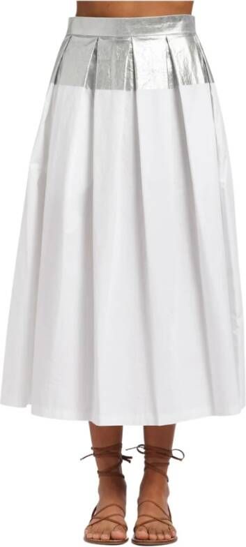 Department Five Vouw rok met zilveren spread met het leven Wit Dames