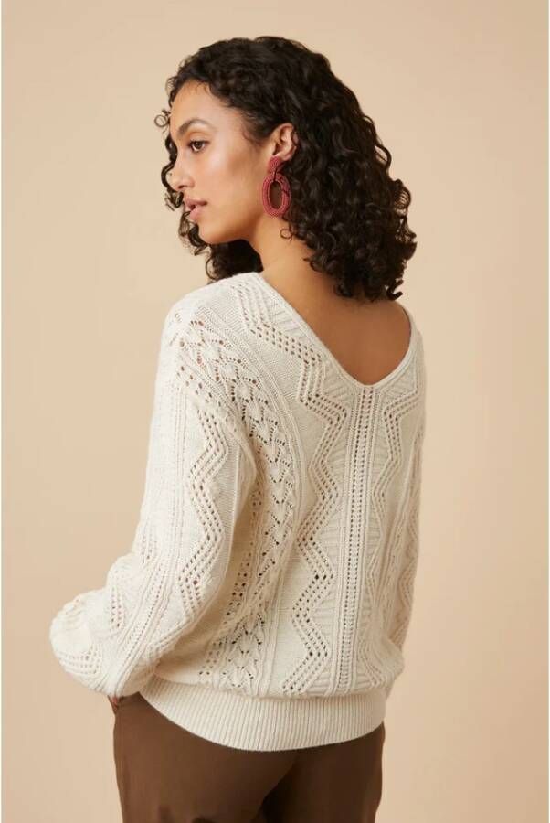 Des Petits Hauts V-neck Knitwear Beige Dames