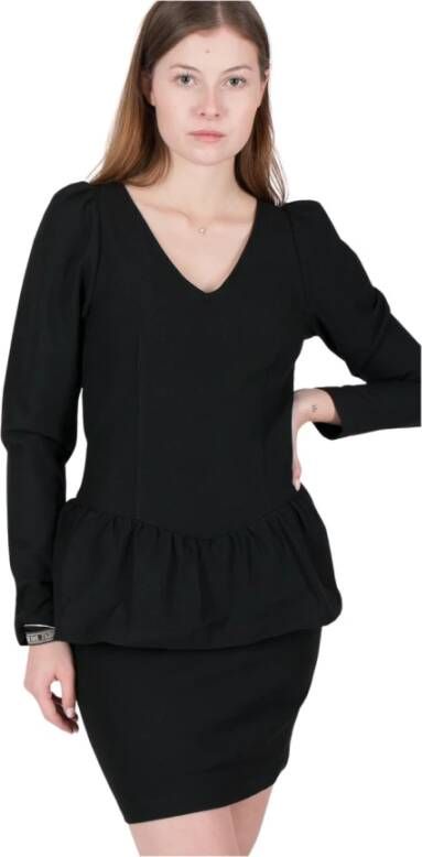 Designers Remix 15027 Babette peplum jurk Zwart Dames