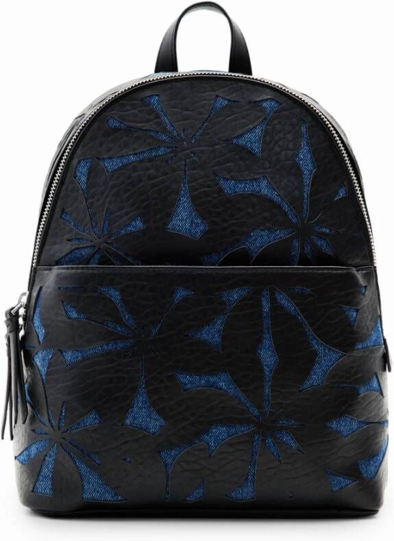 Desigual Stijlvolle Zwarte Rugzak met Contrastdetails Black Dames