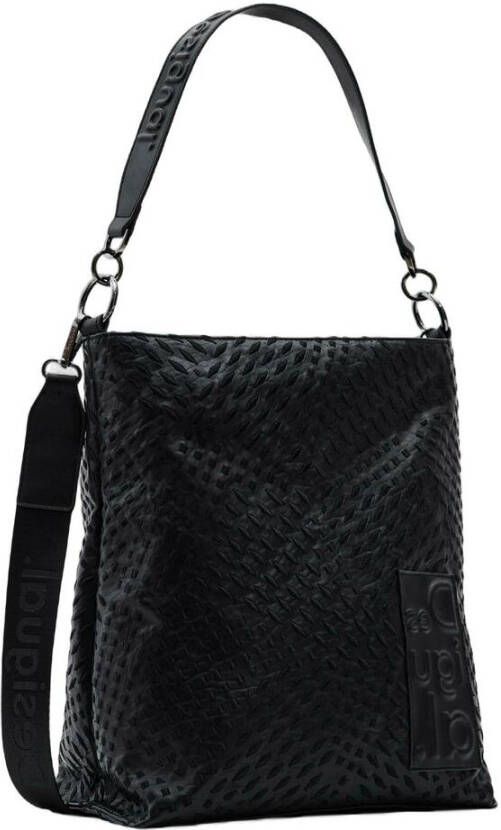 Desigual Black Polyurethane Handbag Zwart Dames