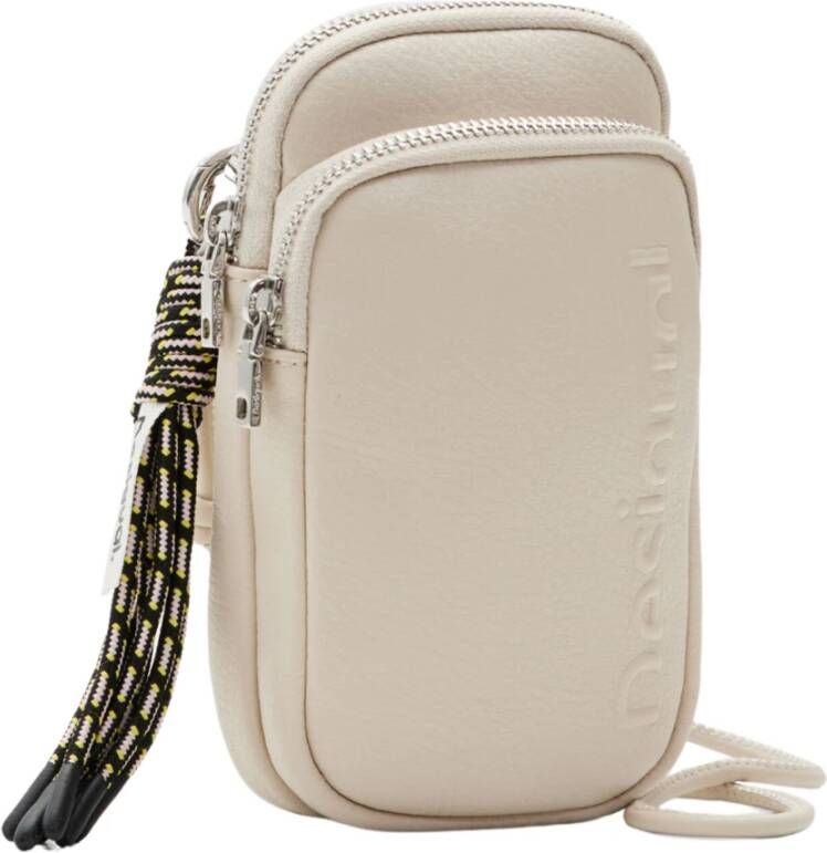 Desigual Beige Handtas met Verstelbare Schouderband Beige Dames
