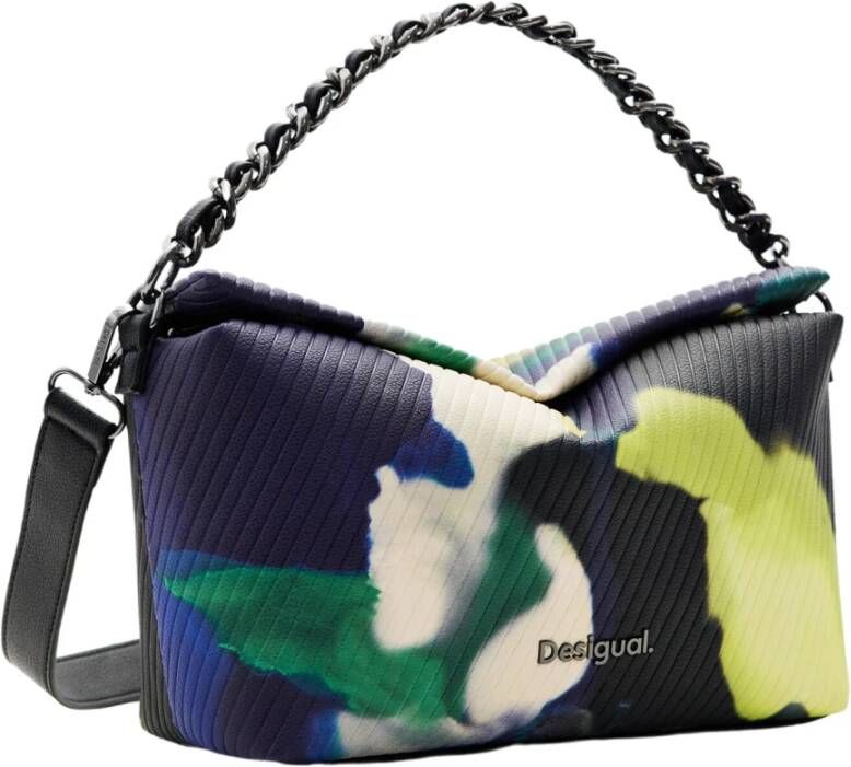 Desigual Zwarte Polyethyleen Handtas met Afneembare Ketting Multicolor Dames