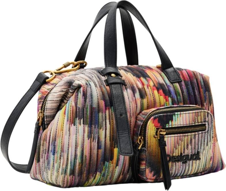 Desigual Zwarte Polyester Handtas met Verstelbare Schouderband Multicolor Dames
