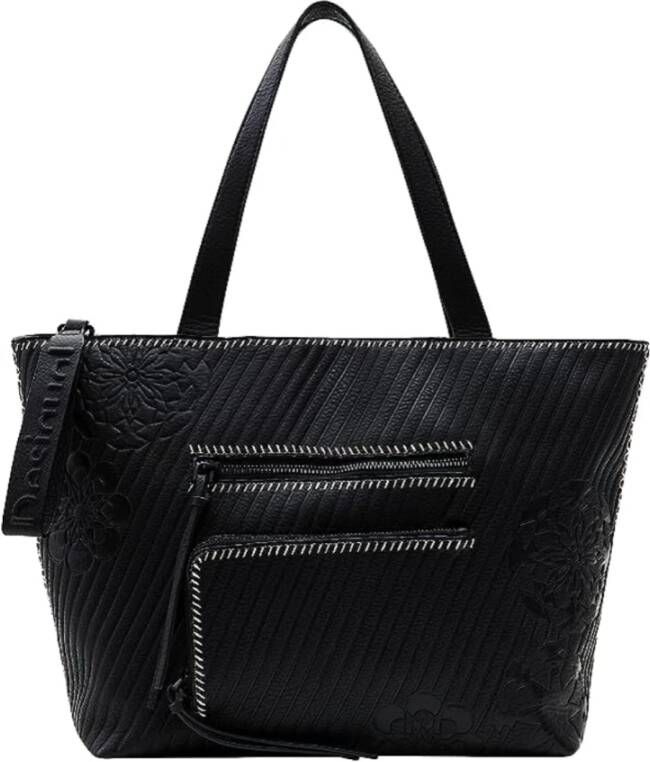 Desigual Schoudertas met afneembare band en meerdere zakken Black Dames
