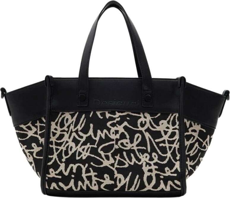 Desigual Zwarte Polyester Handtas met Verstelbare Schouderband Black Dames
