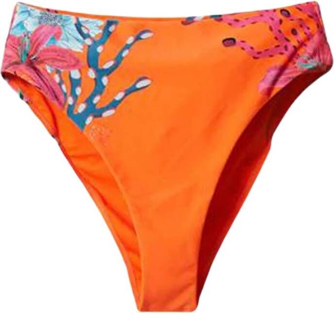 Desigual Bloemen Slip-On Strandkleding voor Vrouwen Orange Dames