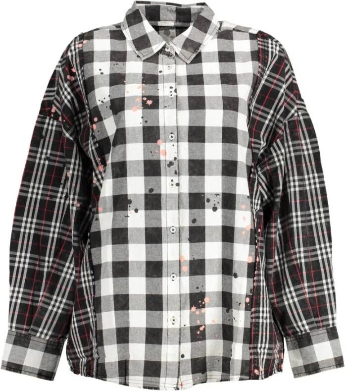 Desigual Black Cotton Shirt Zwart Dames