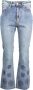 Desigual Blauwe Katoenen Jeans met Borduursel en Contrasterende Details Blauw Dames - Thumbnail 1