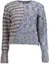 Desigual Blauwe Polyester Trui met Contrasterende Details Blauw Dames - Thumbnail 1