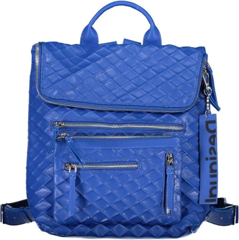 Desigual Stijlvolle Blauwe Urban Rugzak met Contrasterende Details Blue Dames
