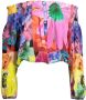 Desigual Roze Viscose T-shirt met Lange Mouwen en Contrasterende Details Multicolor Dames - Thumbnail 3