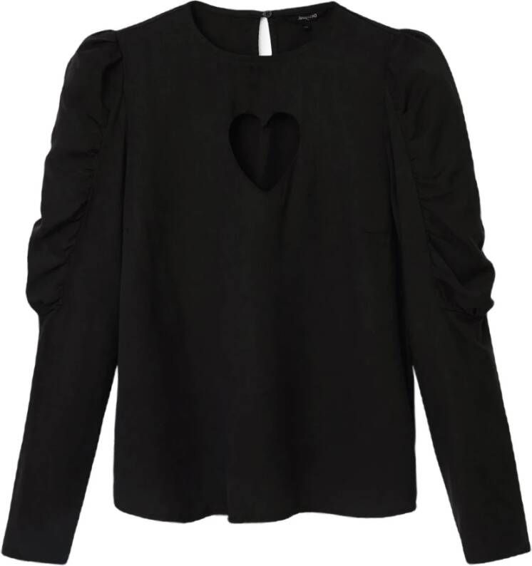 Desigual Zwarte Lyocell Shirt met Contrasterende Details Zwart Dames
