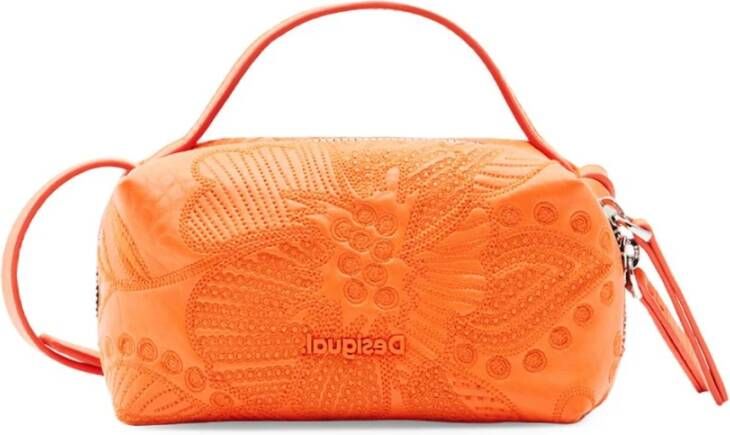 Desigual Oranje Bedrukte Handtas met Schouderband Orange Dames