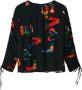 Desigual Elegant Zwart Shirt met Gerimpelde Mouwen Multicolor Dames - Thumbnail 2