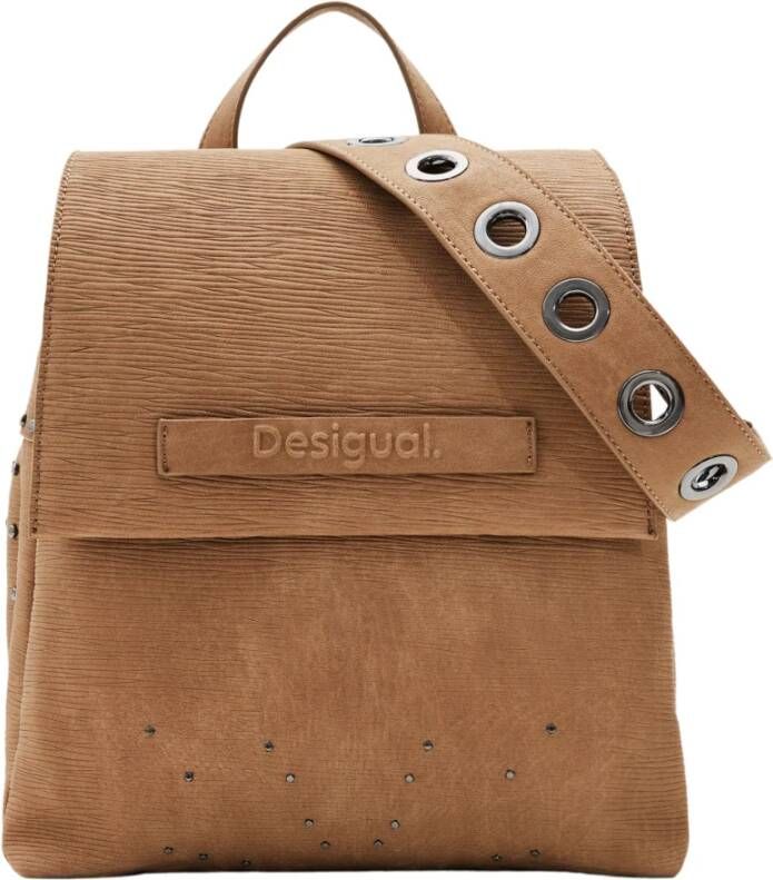 Desigual Kameel Schoudertas met Meerdere Compartimenten Brown Dames