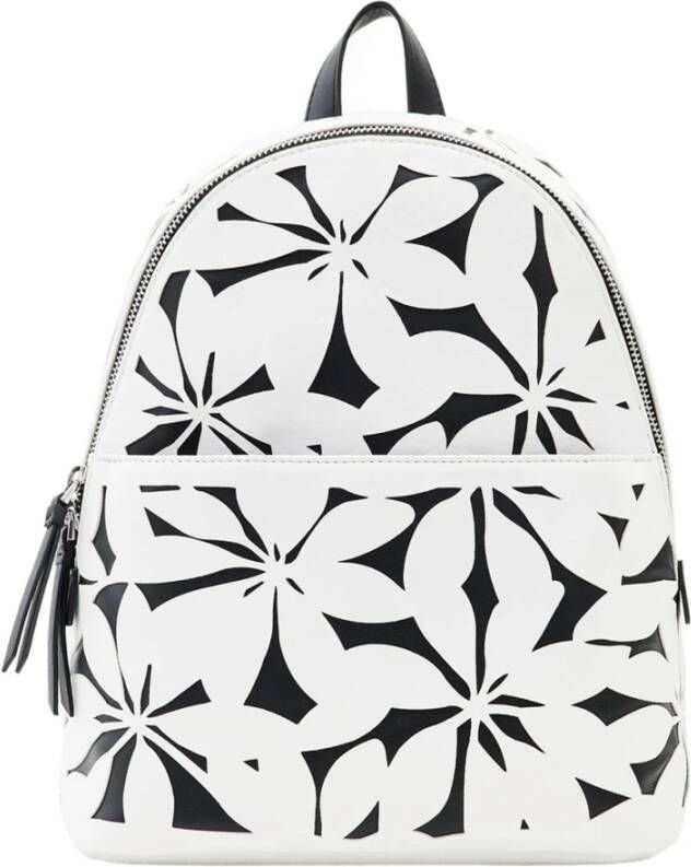 Desigual Witte Polyurethaan Rugzak met Contrasterende Details Wit Dames