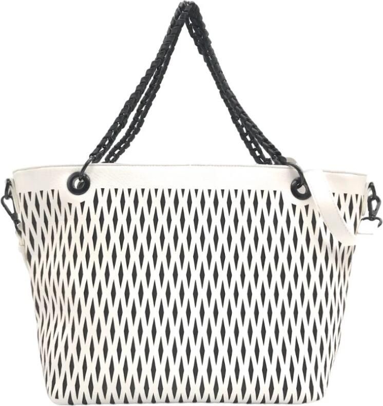 Desigual Witte Polyurethaan Handtas met Kettinghandvatten en Afneembare Schouderband Wit Dames - Foto 4