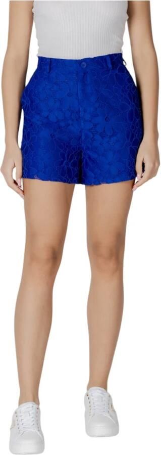 Desigual Blauwe Effen Rits Shorts Lente Zomer Vrouwen Blue Dames - Foto 3