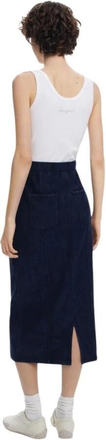 Desigual Blauwe Mouwloze Jurk met Voorzakken Blue Dames - Foto 5