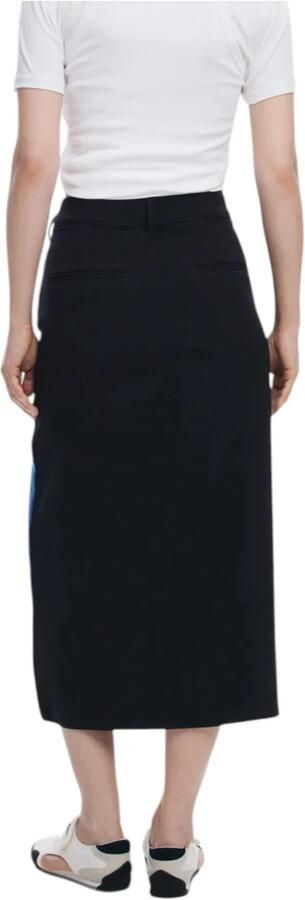 Desigual Rok Denim Midi Rok Voorkant Split Casual