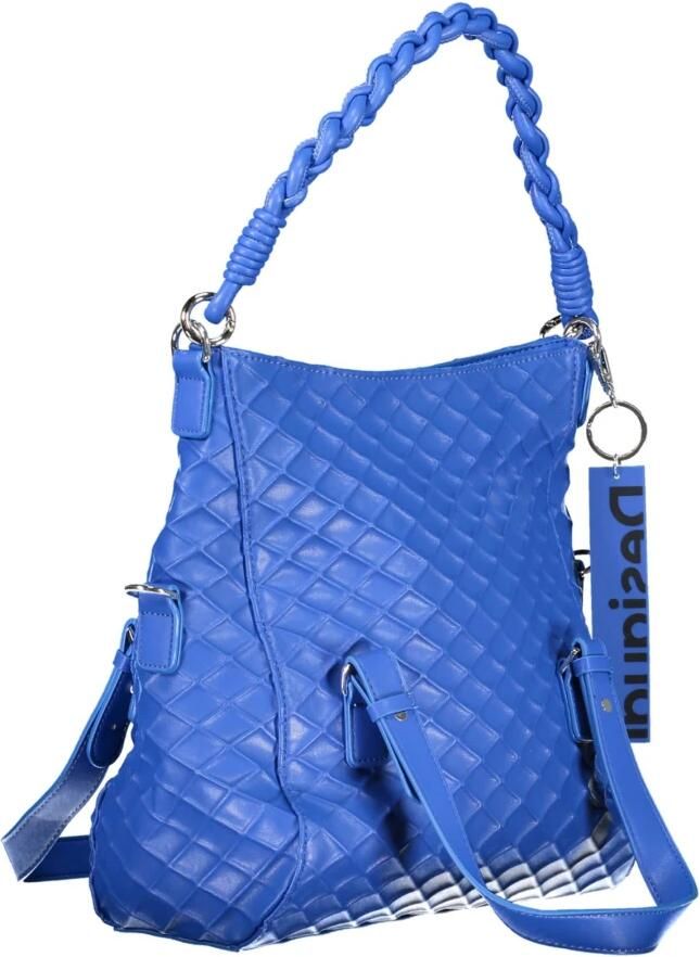 Desigual Chique Blauwe Handtas met Contrasterende Details Blue Dames