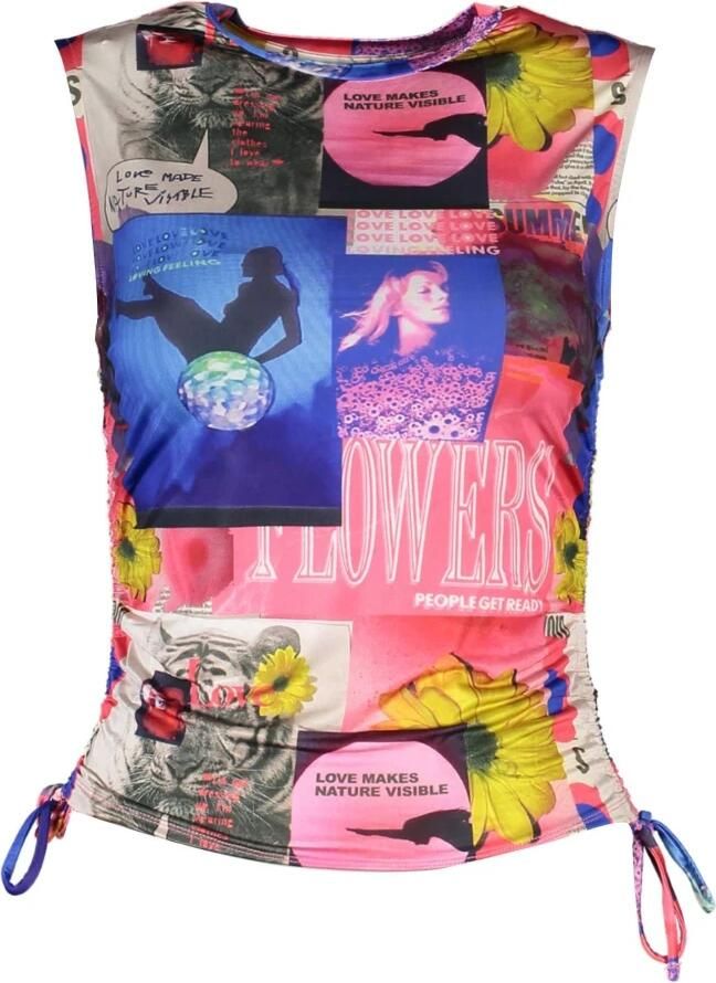 Desigual Blauwe Tanktop met Verstelbare Koordjes Multicolor Dames