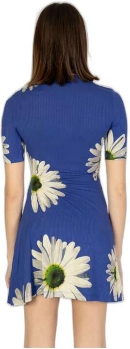 Desigual Jurk Daisy Print Mini Jurk Mock Neck Korte Mouwen - Foto 4