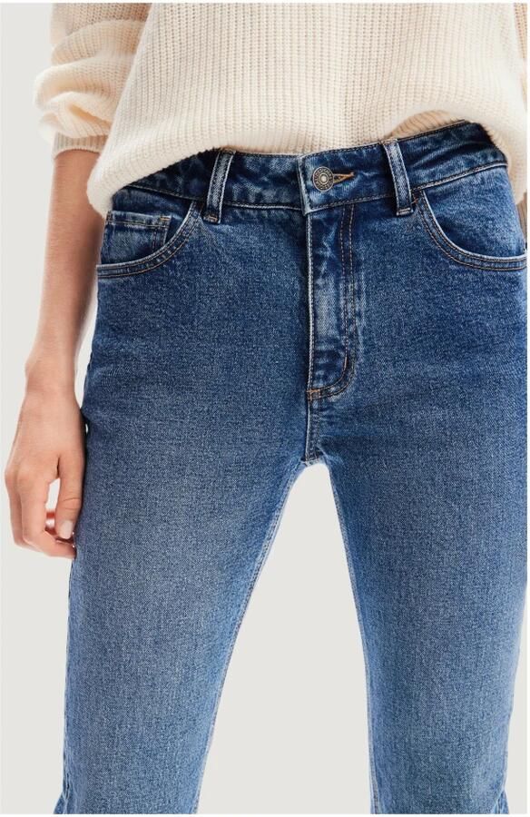 Desigual Bloemen Geborduurde Skinny Jeans Vrouwen Blauw Blue Dames - Foto 3