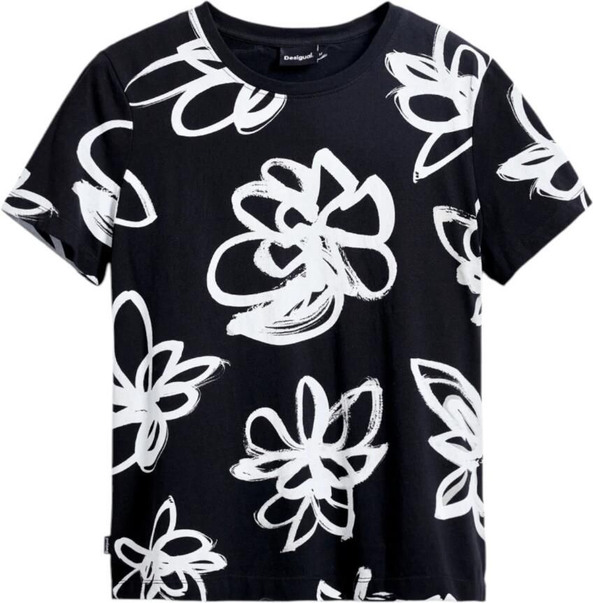 Desigual Korte mouwen katoenen T-shirt lente zomer Black Dames - Foto 3