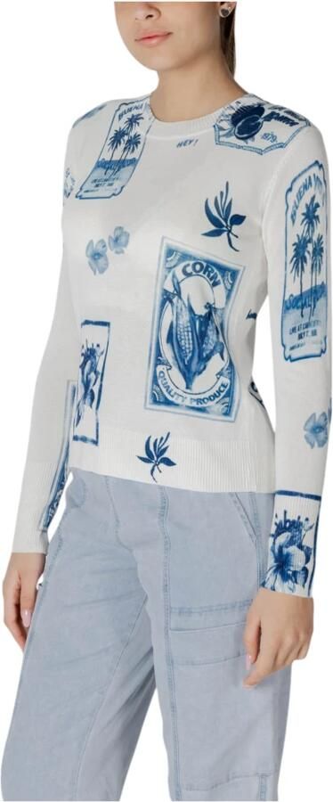 Desigual Fleece Jack Bloemenprint trui met ronde hals en lange mouwen - Foto 3