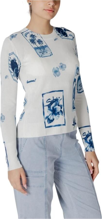 Desigual Fleece Jack Bloemenprint trui met ronde hals en lange mouwen - Foto 2