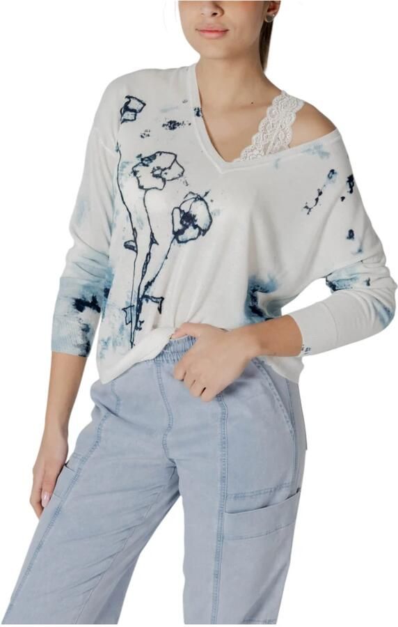 Desigual Breigoed Collectie met Viscose en Linnen White Dames