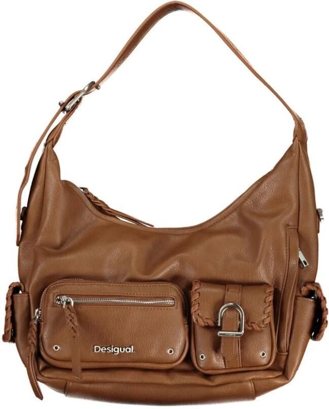 Desigual Bruine Schoudertas met Verstelbare Band Brown Dames - Foto 3