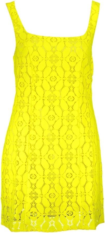 Desigual Gele Mouwloze Jurk met Contrasterende Details Yellow Dames