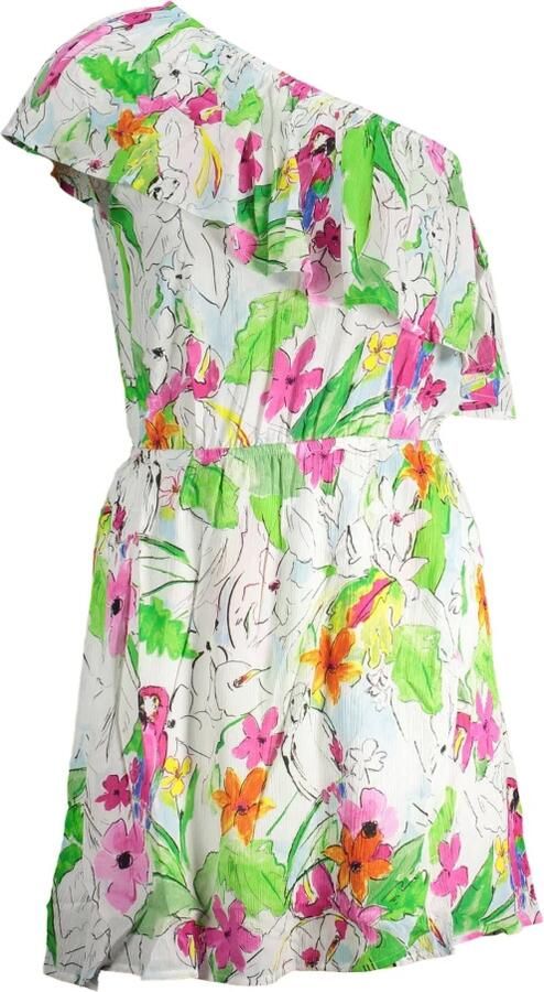 Desigual Chique One-Shoulder Jurk met Contrasterende Details Multicolor Dames