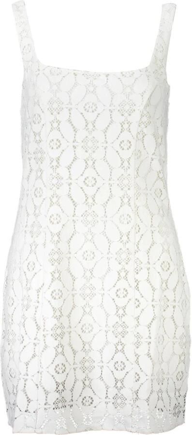 Desigual Witte Polyester Jurk Mouwloos Vierkante Halslijn White Dames