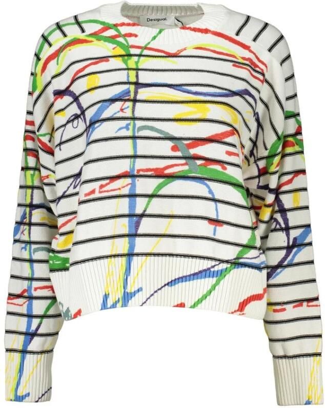 Desigual Chique Trui met Ronde Hals en Contrastdetail Multicolor Dames