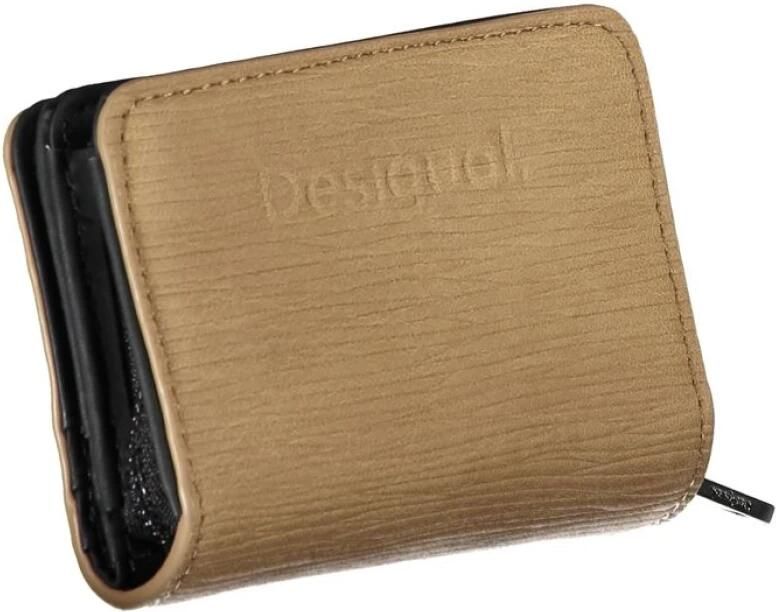 Desigual Bruine Portemonnee met Rits en Drukknoopsluiting Brown Dames