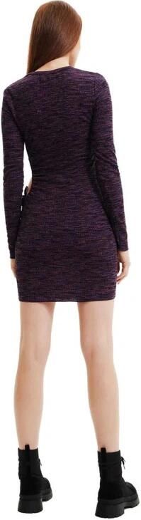 Desigual Elegante Korte Jurk Polyester-Viscose Mix Purple Dames - Foto 6