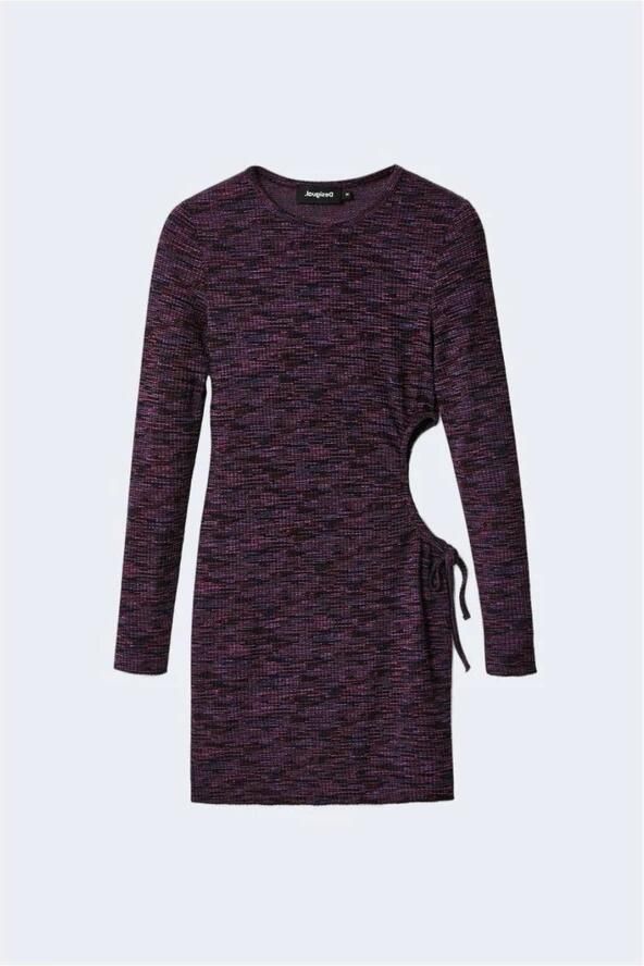 Desigual Elegante Korte Jurk Polyester-Viscose Mix Purple Dames - Foto 3