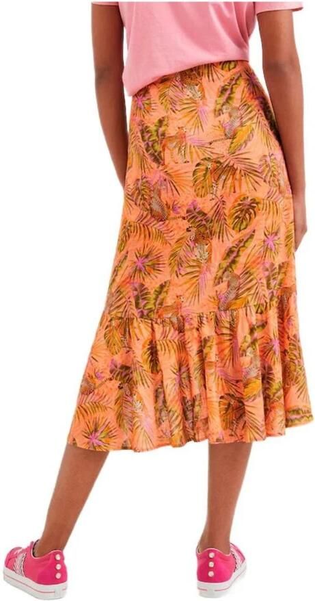 Desigual Elegante Oranje Longuette Rok voor Vrouwen Orange Dames - Foto 3