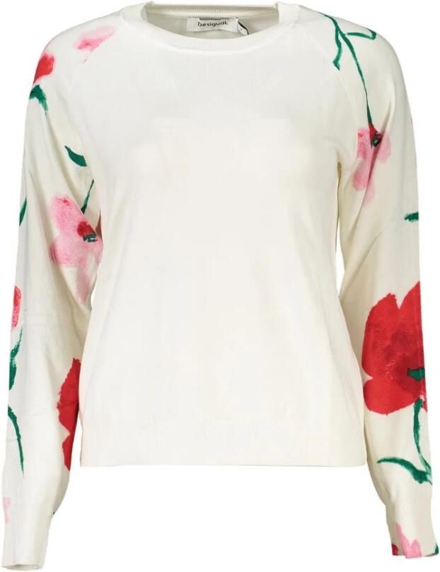 Desigual Stijlvolle Pullover met Contrastdetails White Dames