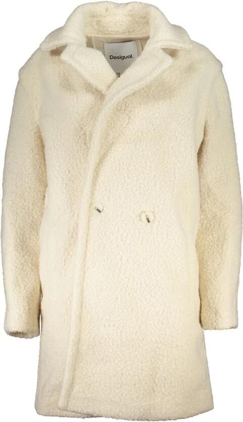 Desigual Elegante witte mantel met lange mouwen White Dames